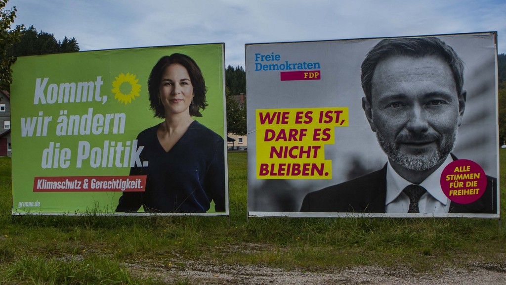 Wahlplakate zur Bundestagswahl 2021: FDP und Grüne (Foto: picture alliance / Goldmann | Goldmann)