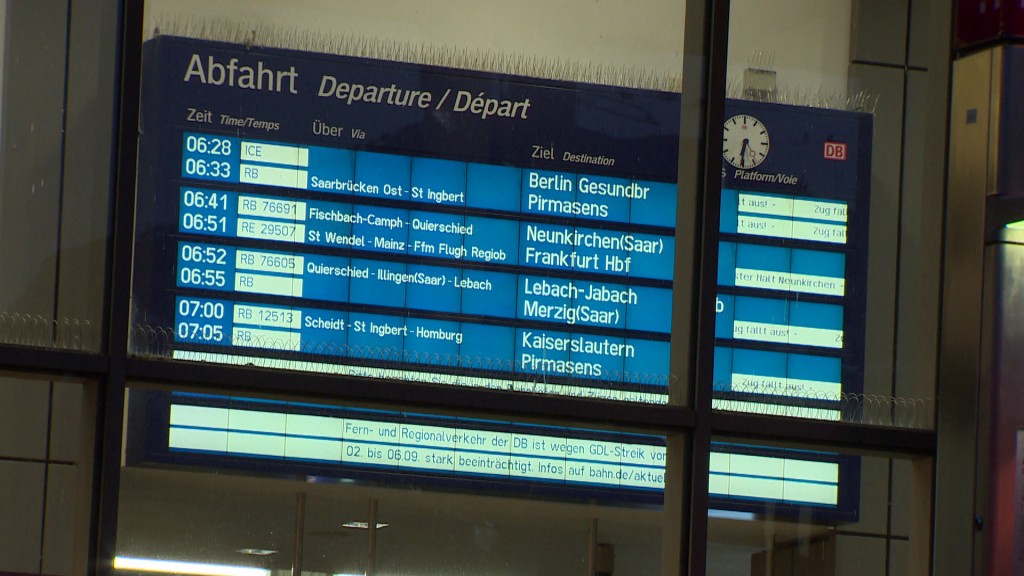 Anzeigetafel der deutschen Bahn
