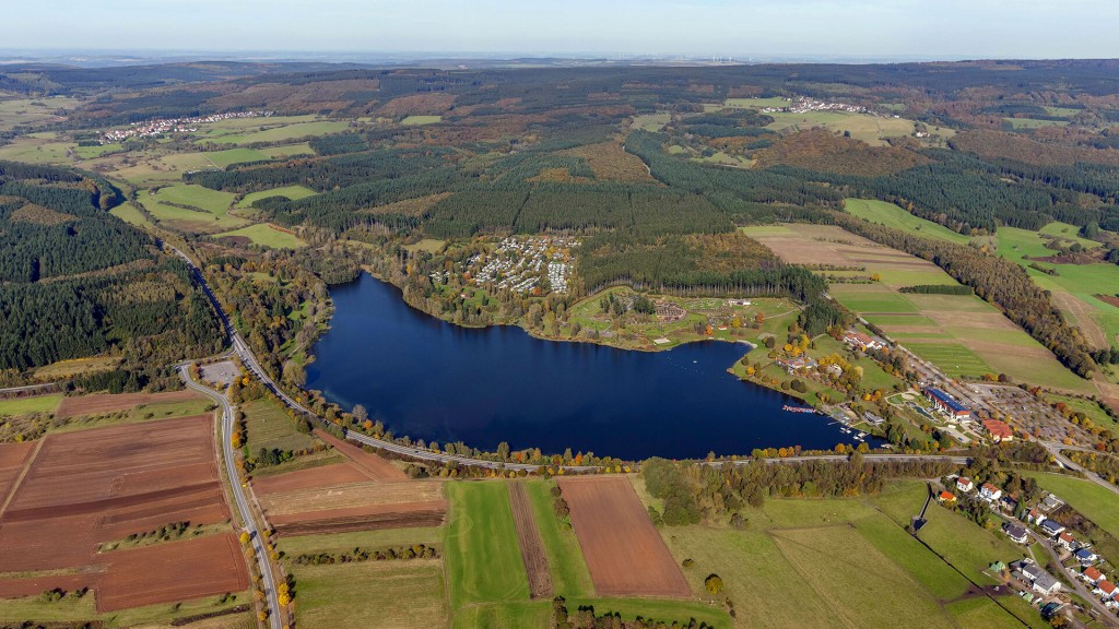 Der Losheimer Stausee aus der Luft