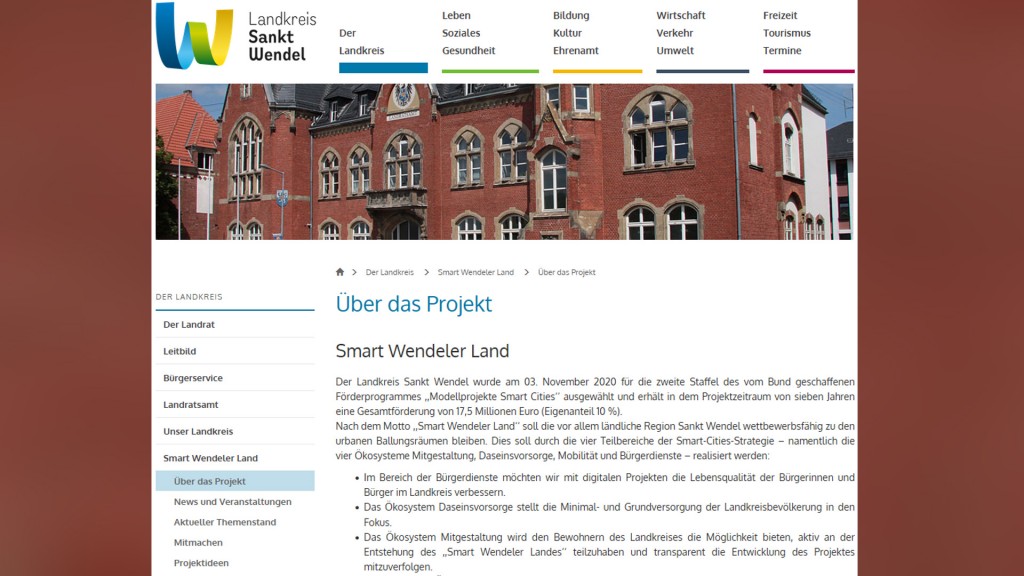 Screenshot Projekt Smart-City Landkreis St. Wendel