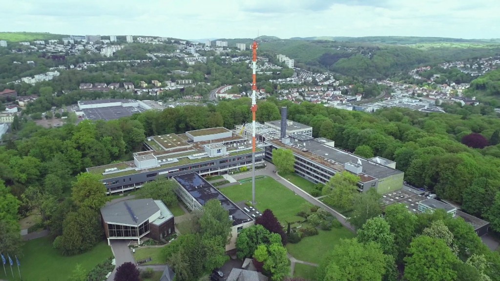 Luftaufnahme des Saarländischen Rundfunks auf dem Halberg.