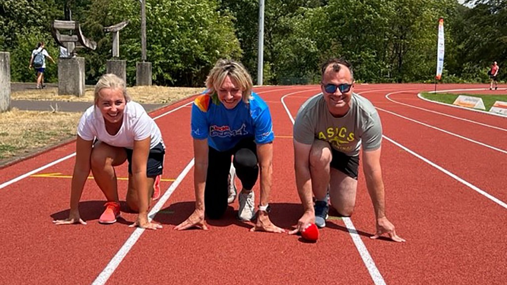 Sportabzeichentour mit Maren Dinkela, Heike Drechsler und Frank Falkenauer (v.l.n.r.)