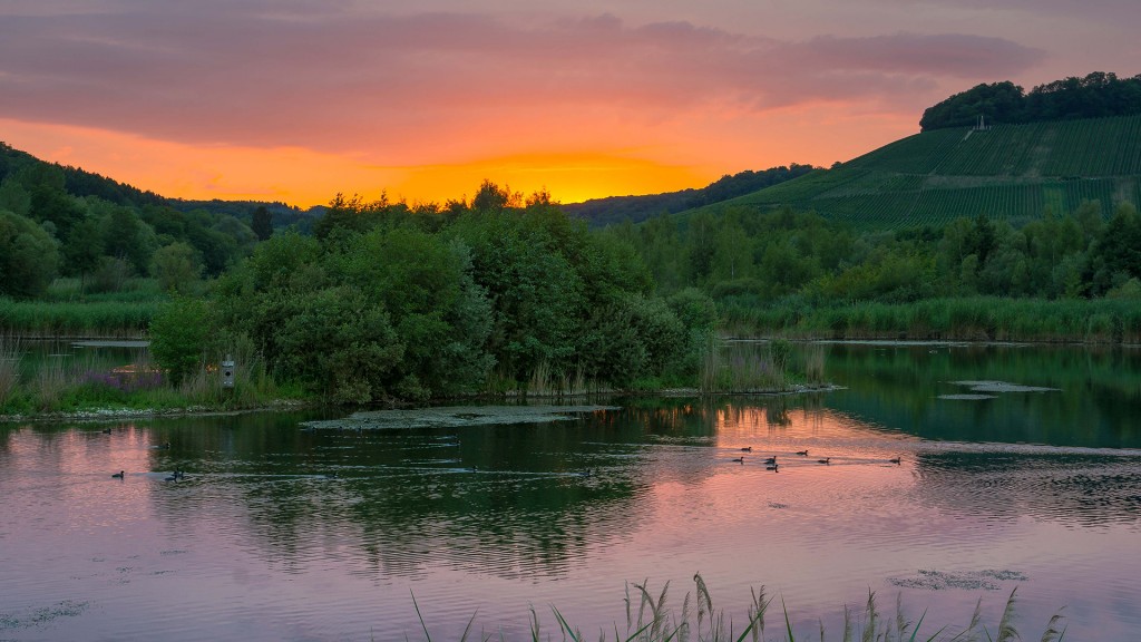 Baggersee bei Remerschen im Abendrot