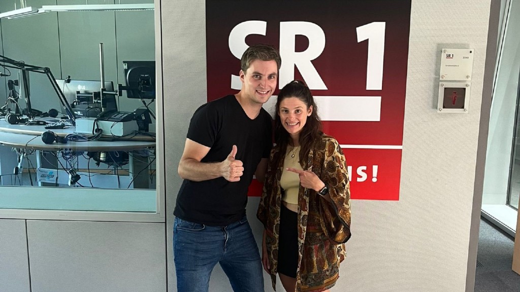 Maxim Maurice mit Jessica Ziegler im SR 1-Studio