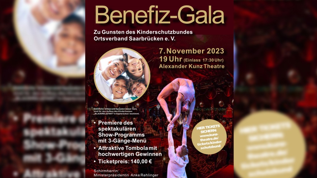 Plakat Benefiz-Gala im Alexander Kunz Theatre