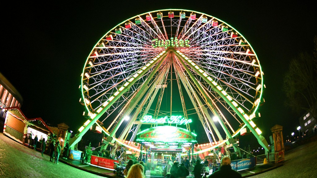 Foto: Das Riesenrad beim Saarbrücker Weihnachtsmarkt auf dem Tbilisser Platz vor dem Staatstheater