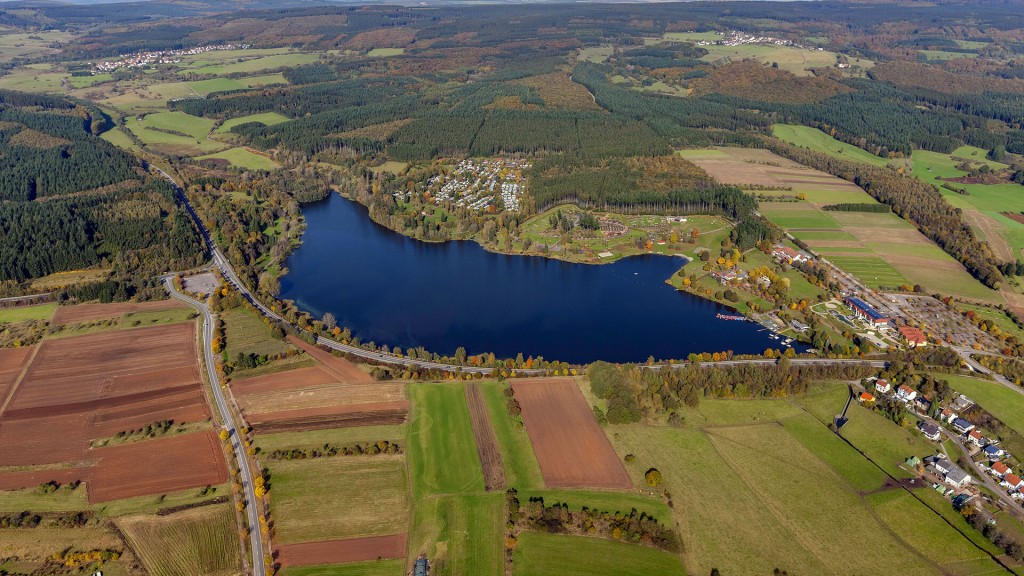 Der Losheimer Stausee aus der Luft