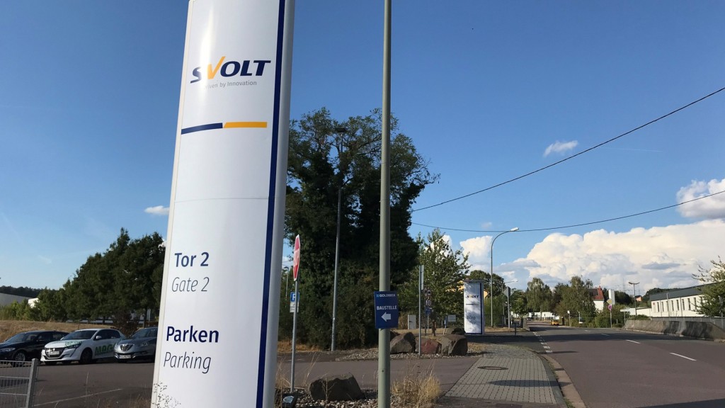 Schild mit dem Logo der Firma SVolt