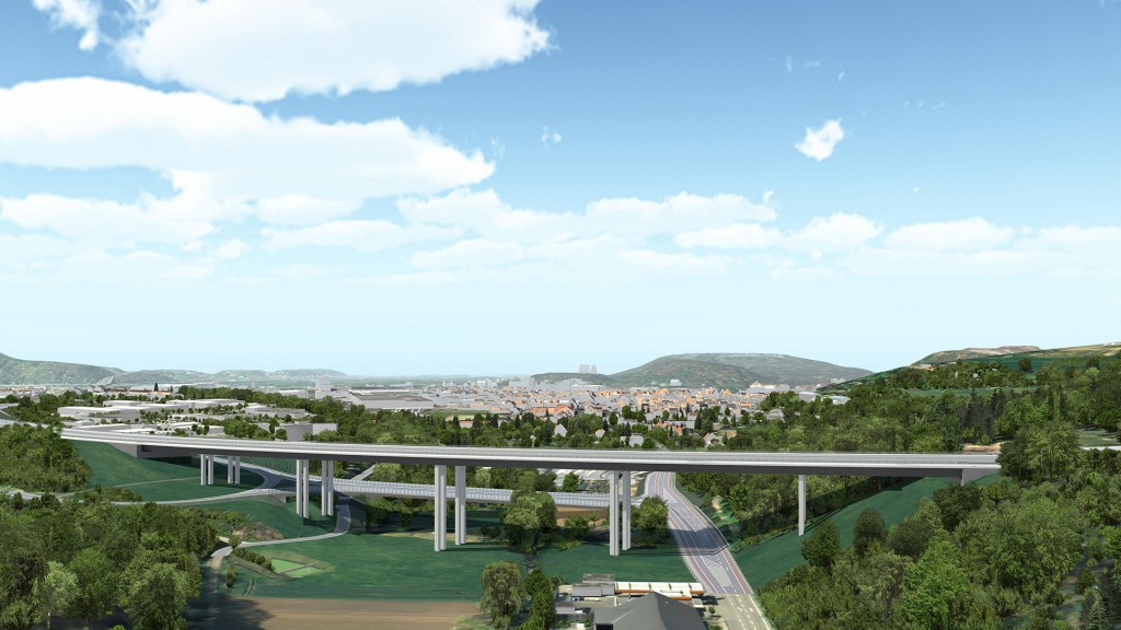 Darstellung des Siegerentwurfs für die Fechinger Talbrücke