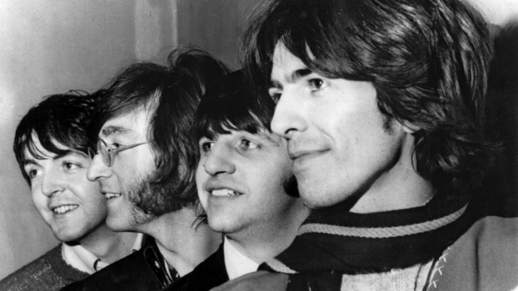 The Beatles: George Harrison, Ringo Starr, John Lennon, Paul McCartney (von rechts nach links)