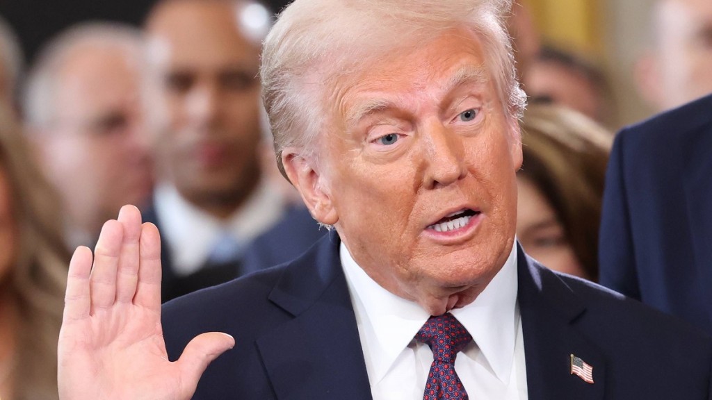 Donald Trump bei der Vereidigung am 20.1.2025