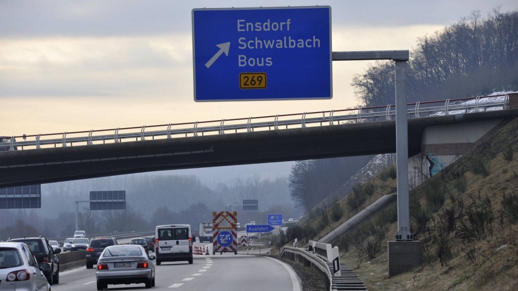 Die Ausfahrt Ensdorf der A 620