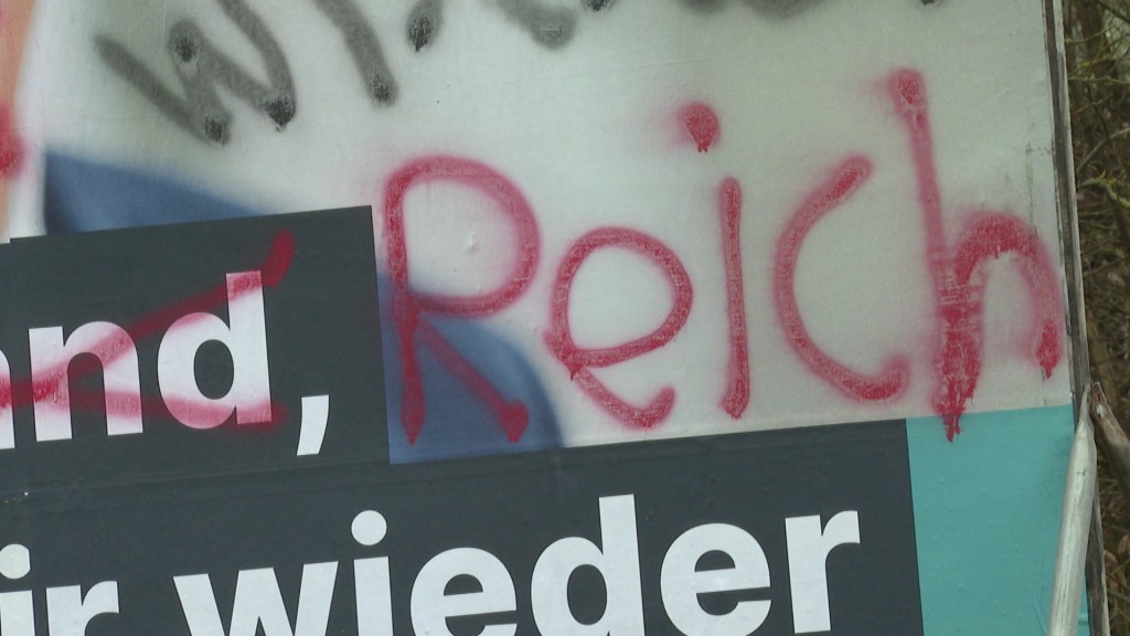 Beschmiertes Wahlplakat