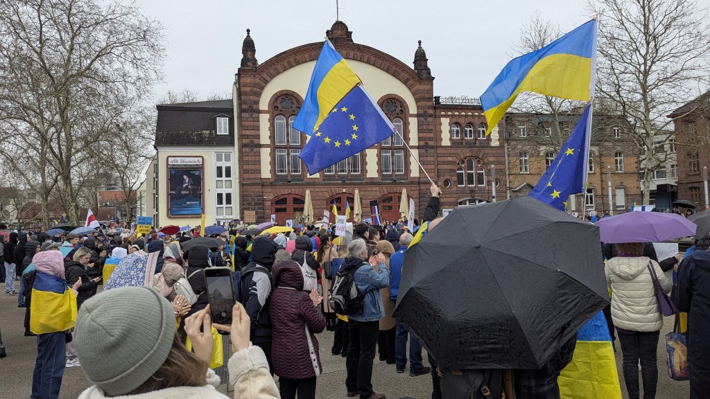 Pro Ukraine Demo in Saarbrücken am Montag
