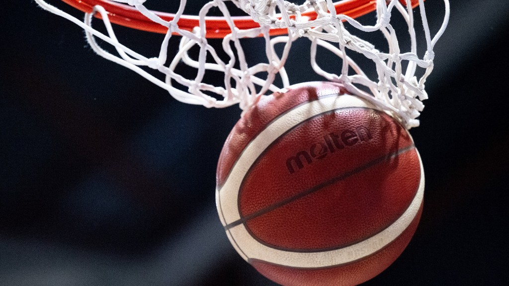 Foto: Ein Basketball fällt durch den Korb