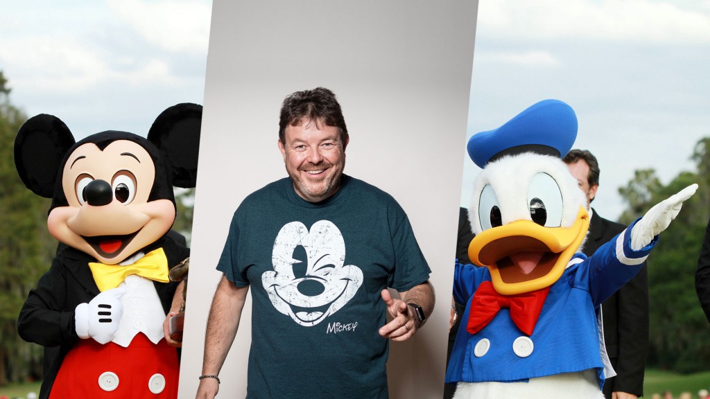 Bildmontage von SR-Moderator Christian Job zwischen Mickey Mouse und Donald Duck