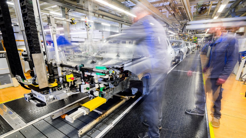 Auto-Produktion am Fließband