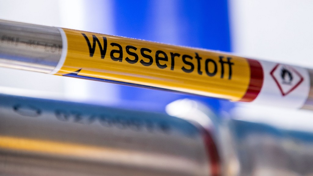 Foto: Ein mit der Aufschrift «Wasserstoff» gekennzeichnete Rohrleitung