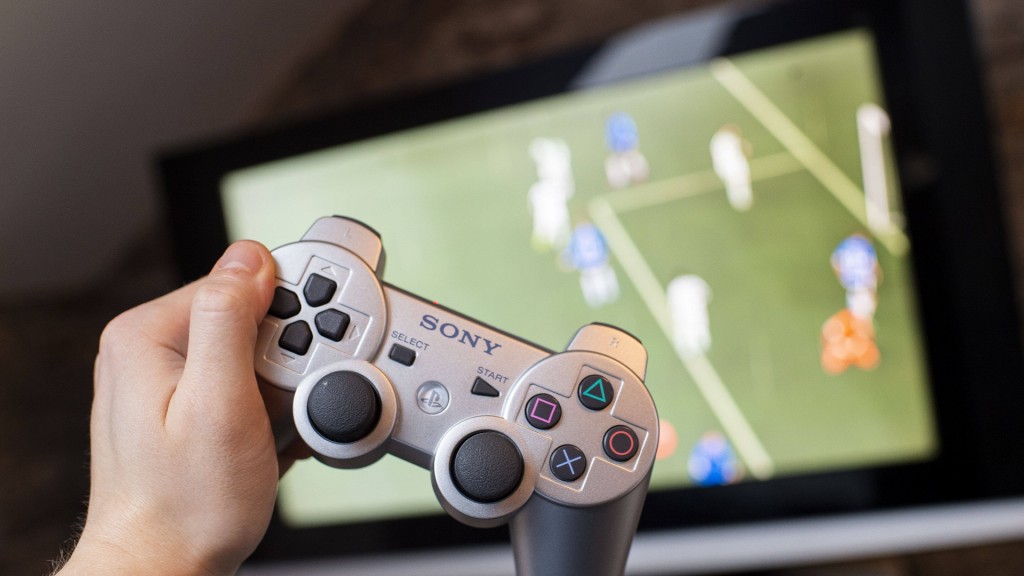Foto: eSport - Ein Fußball-Spiel wird auf der Playstation gespielt. 