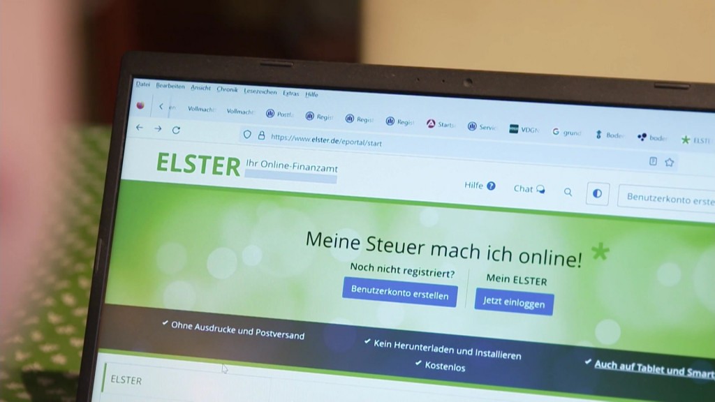 Foto: Elster-Plattform auf einem Laptop aufgerufen