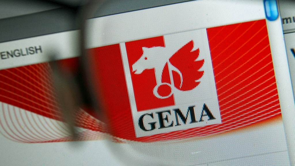 Foto: Logo der Gema auf der Webseite