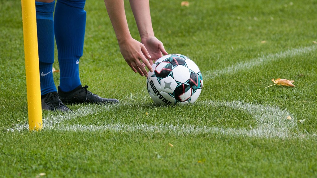 Foto: Fußball wird auf dem Eckpunkt platziert