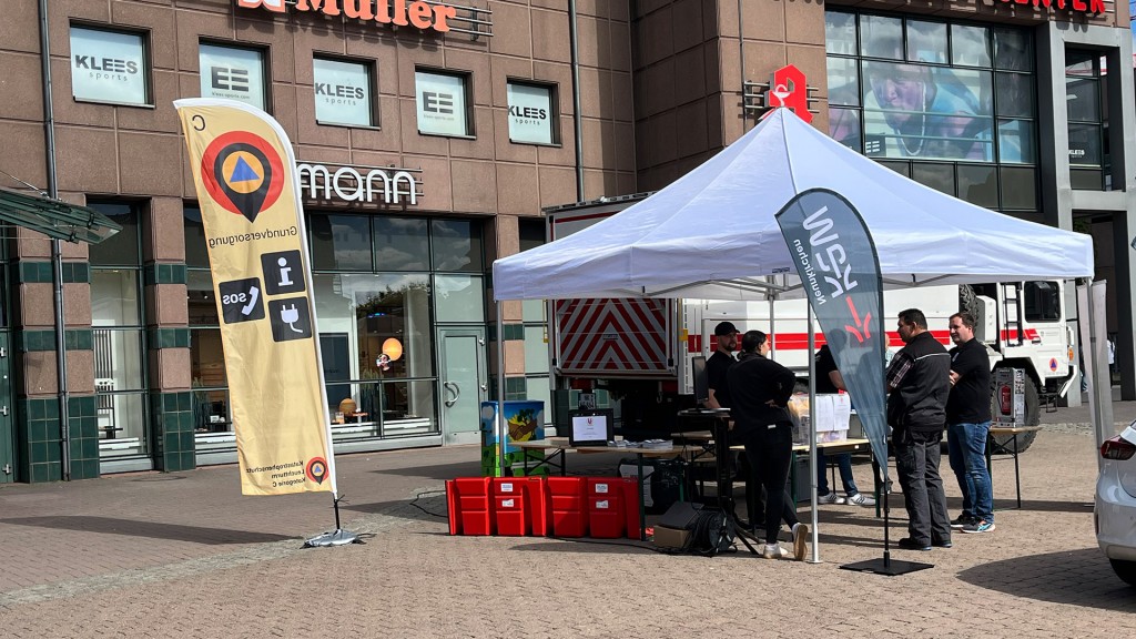 Stand zum Katastrophenschutz am Stummplatz in Neunkirchen