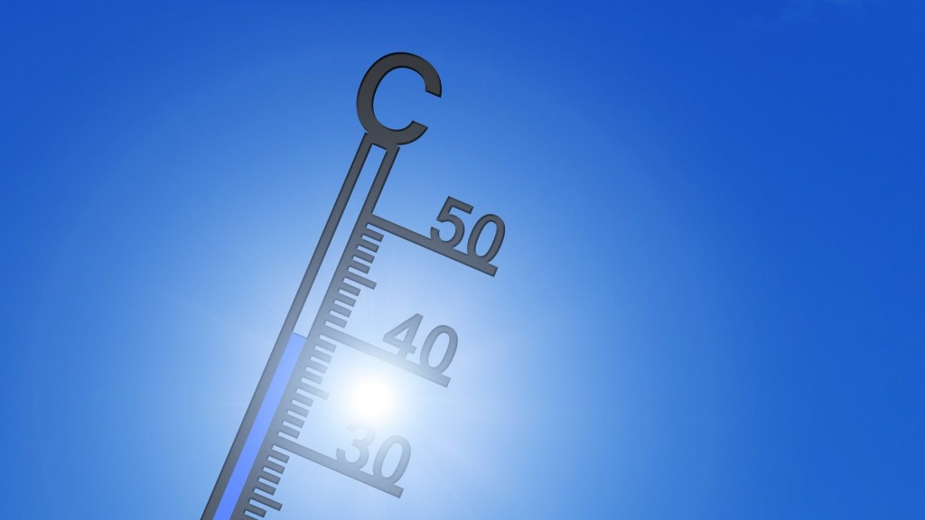 Thermometer bei Sonnenschein