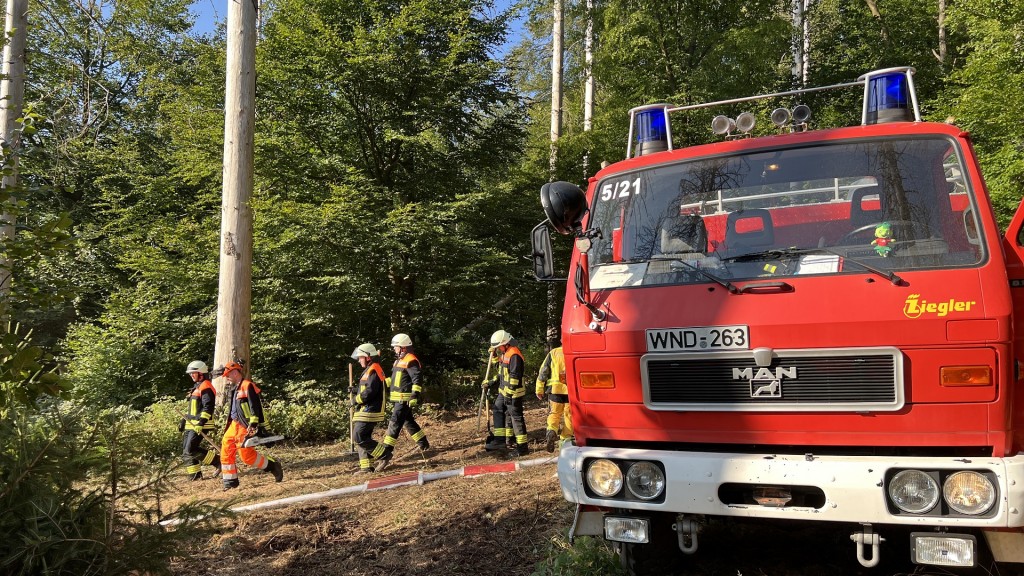 Feuerwehrleute im Einsatz beim Waldbrand in Nonnweiler
