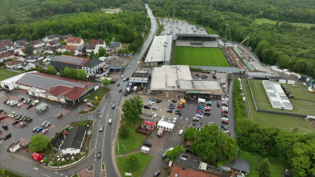 Das Stadion von Elversberg aus der Vogelperspektive 