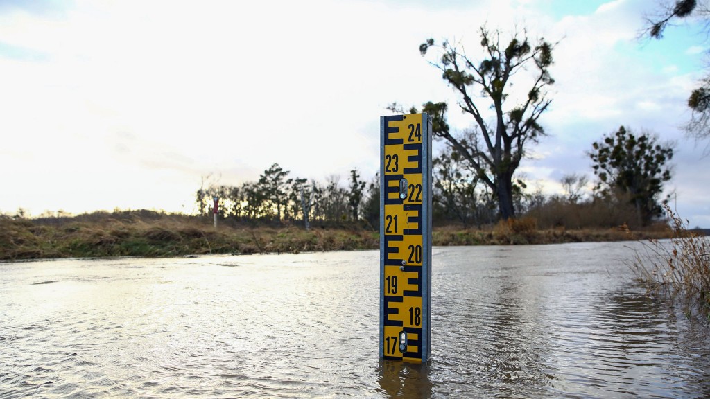 Foto: Wasserstandsanzeiger in einem Fluss